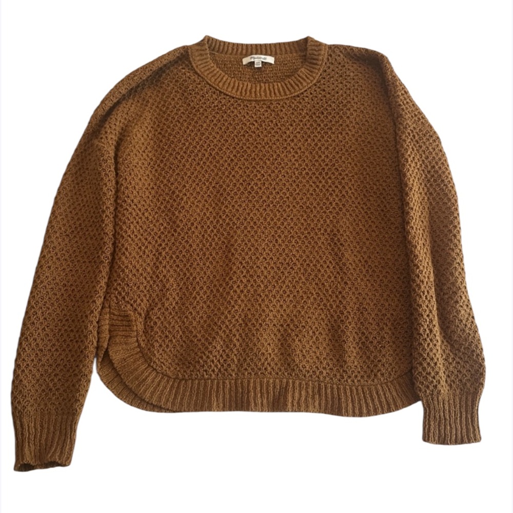 Madewell Women's Cotton Blend Burnt Orange Loose Knit Sweater Size XXS